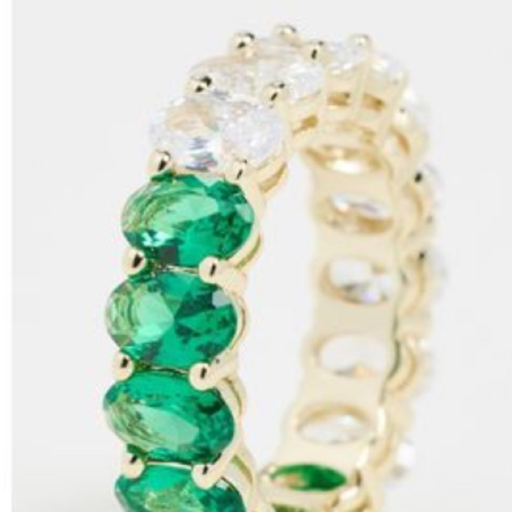 Adina Eden Ring with Green and White Stones size 7 - Picture 4 of 6